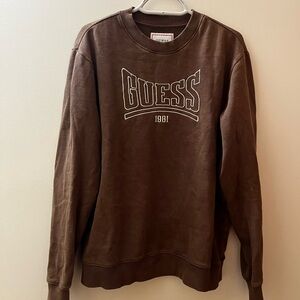Guess Men's Chocolate Crewneck Sweater